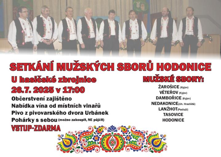 Pozvánka na Setkání mužských sborů