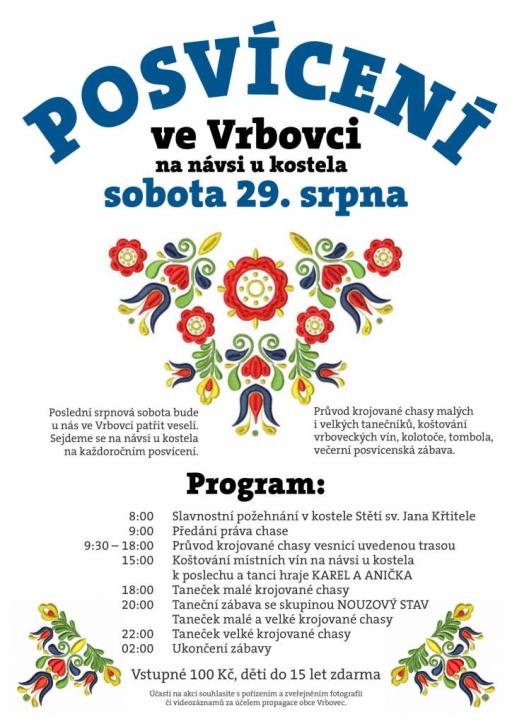 Pozvánka na&nbsp;Posvíceni ve&nbsp;Vrbovci