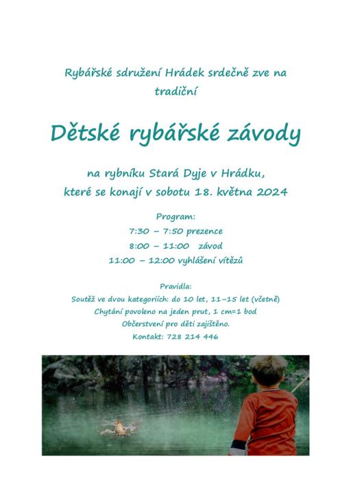 plakát Dětské rybářské závody