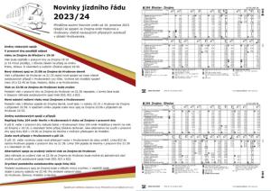 Novinky jízdního řádu 2023/24